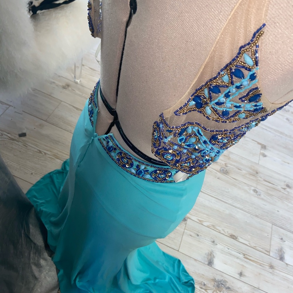 Sexy JOVANI blue dress - Picture 4 of 9